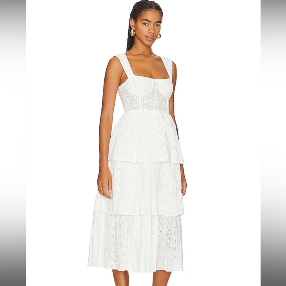 NWT WeWoreWhat Corset Eyelet Maxi Dress